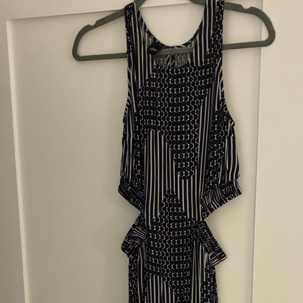Else Black and White Patterned Midi Dress - Picture 5 of 5